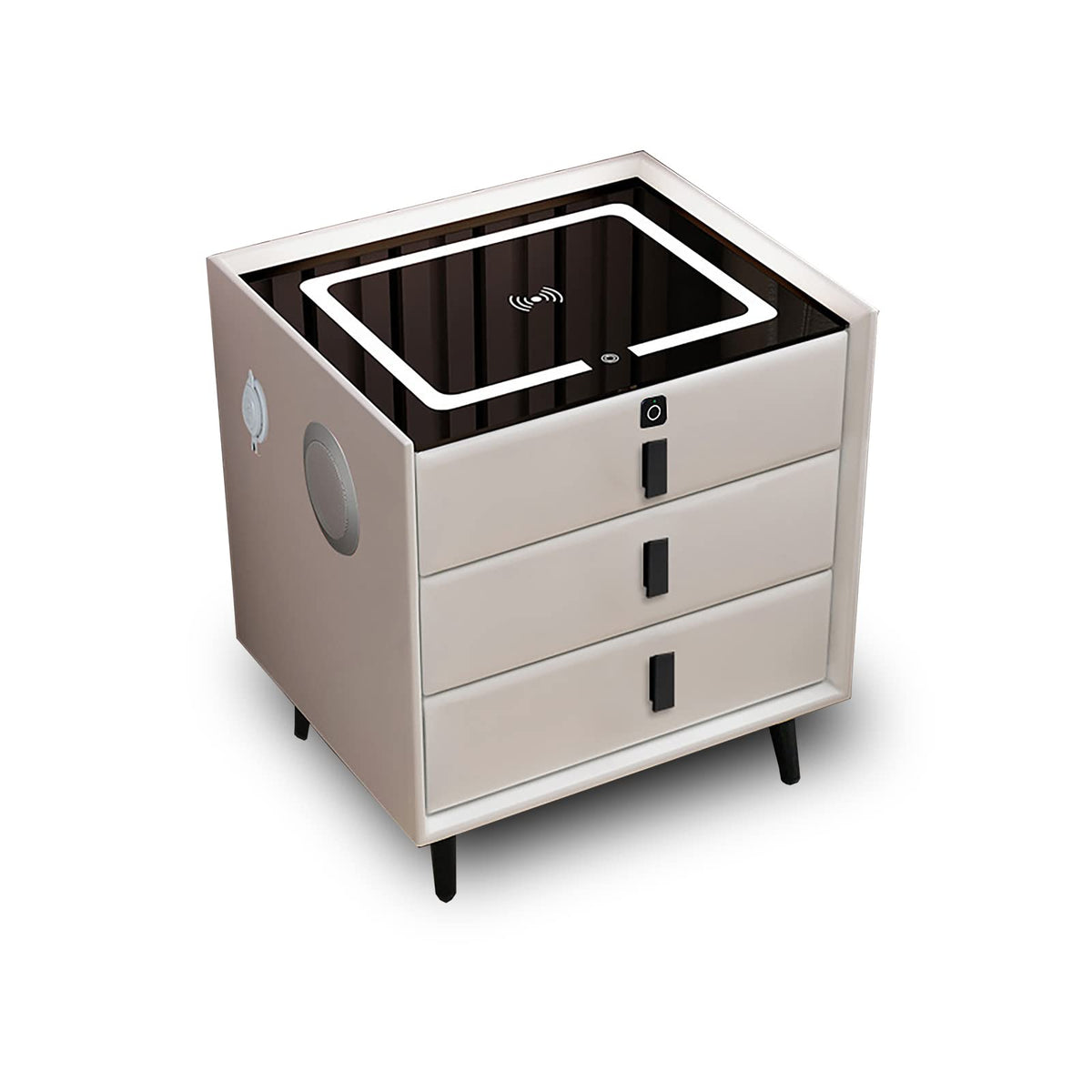 White 3 Drawer Nightstand with Charging Station I532900