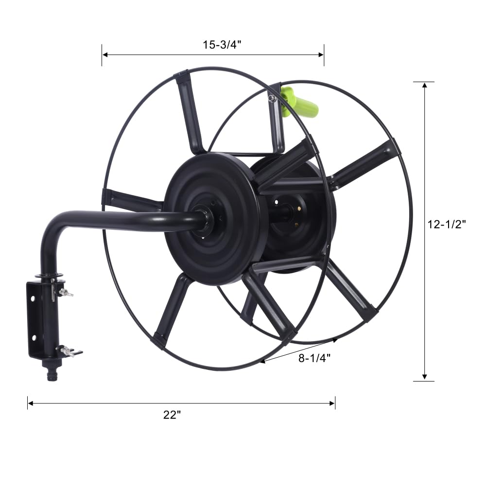Retractable Wall Mount Hose Reel with 180° Swivel S27667