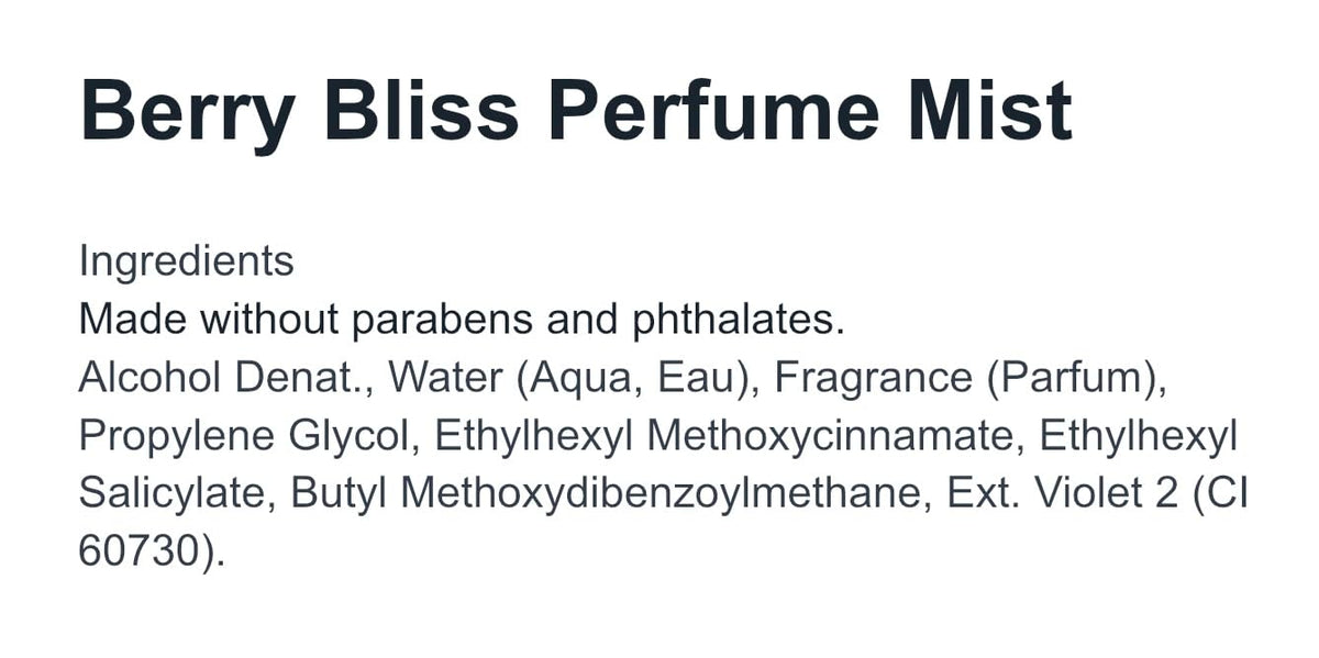 Fruit Fusion Berry Bliss Perfume Mist 8 oz M61418