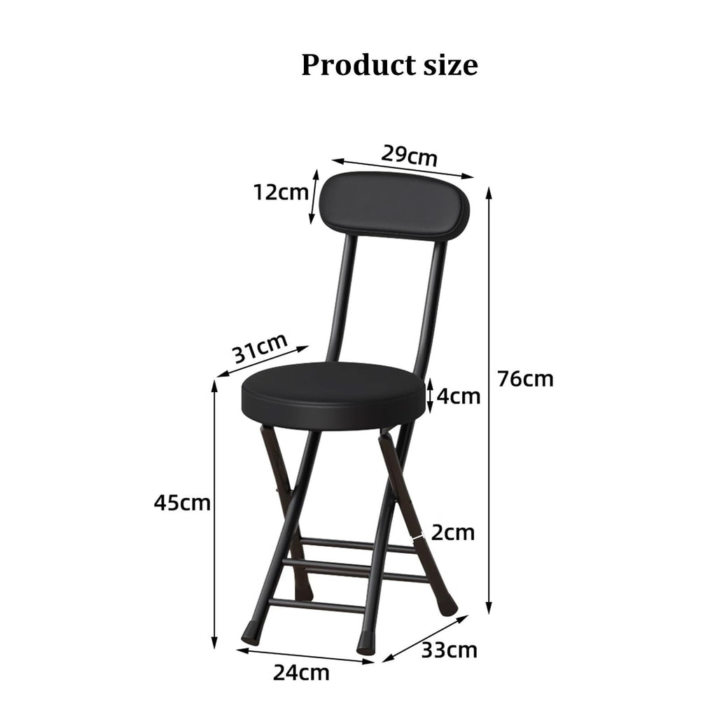 Black Folding Chairs with Cushion 2 Pack Z120