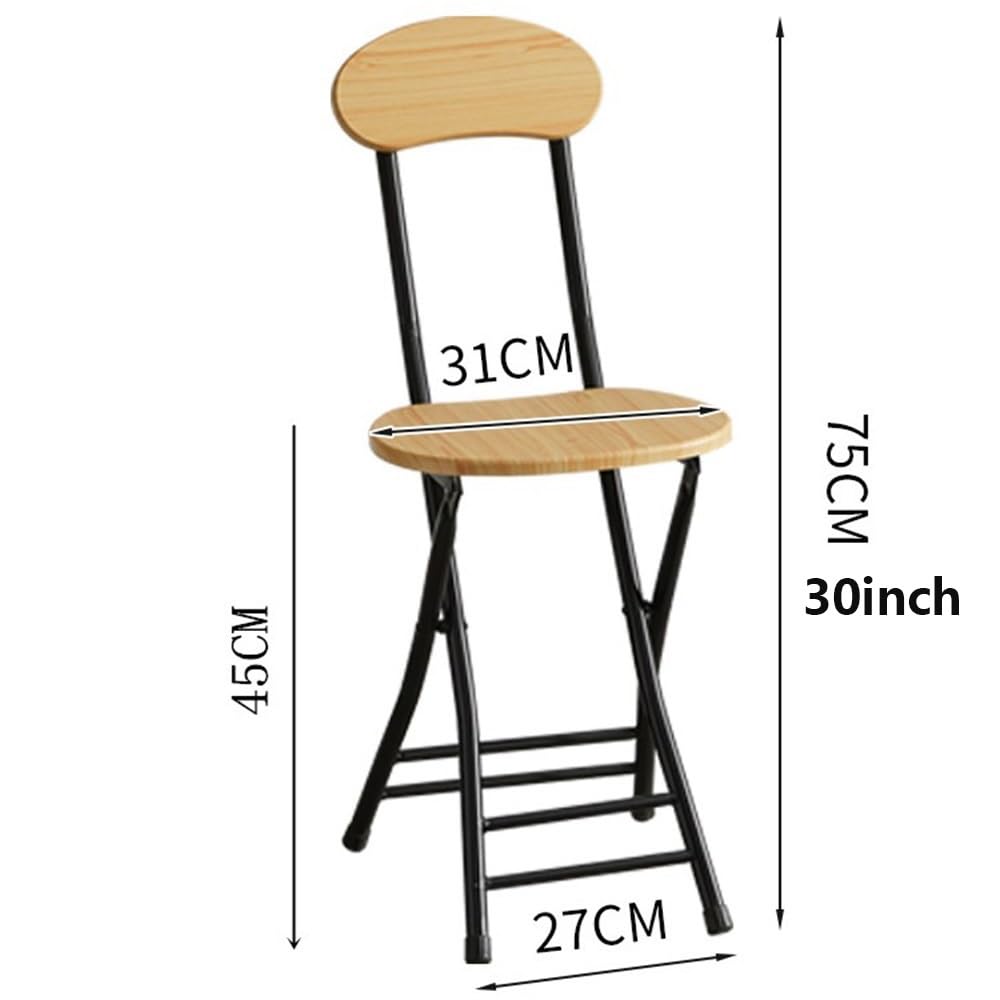18" Black Foldable Counter Height Bar Stools with Backrest L93142