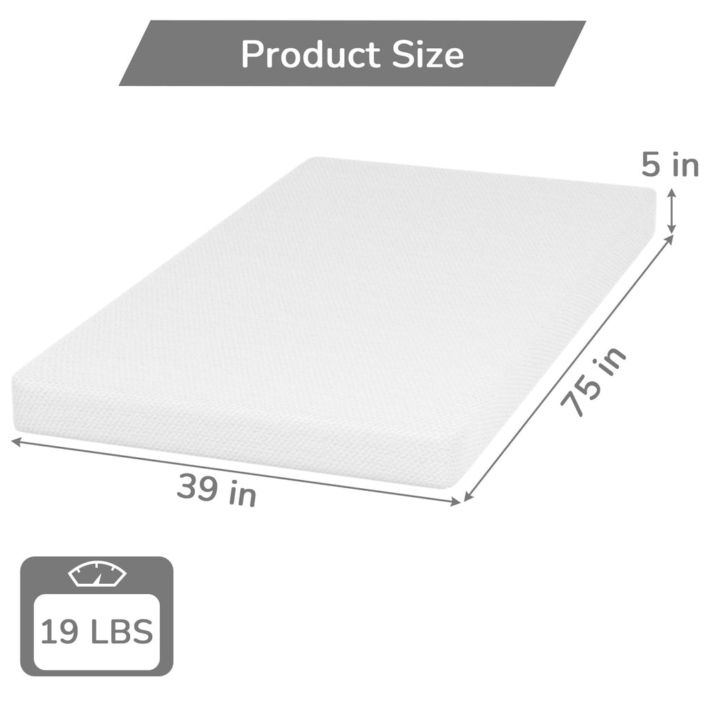 5 Inch Twin Mattress Green Tea Gel Memory Foam R504