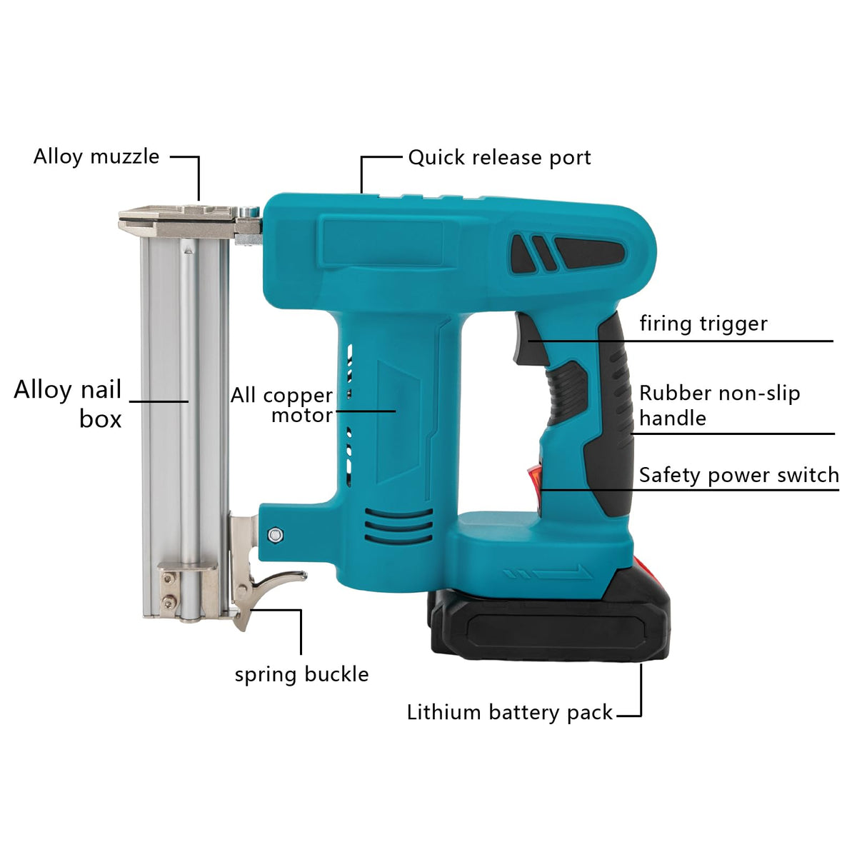 Cordless Battery Powered Brad Nailer Kit with Carrying Case X449189