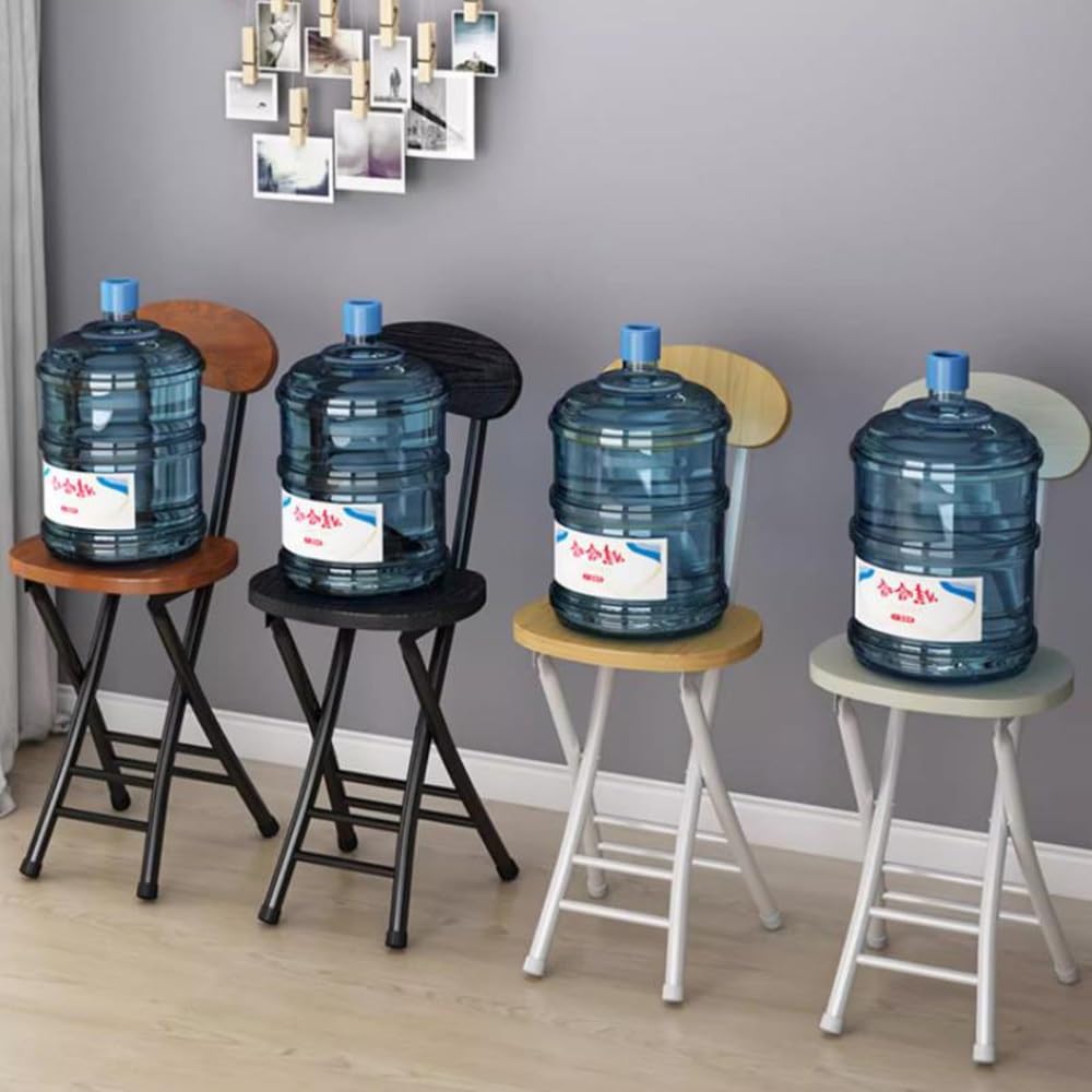 18" Black Foldable Counter Height Bar Stools with Backrest L93142
