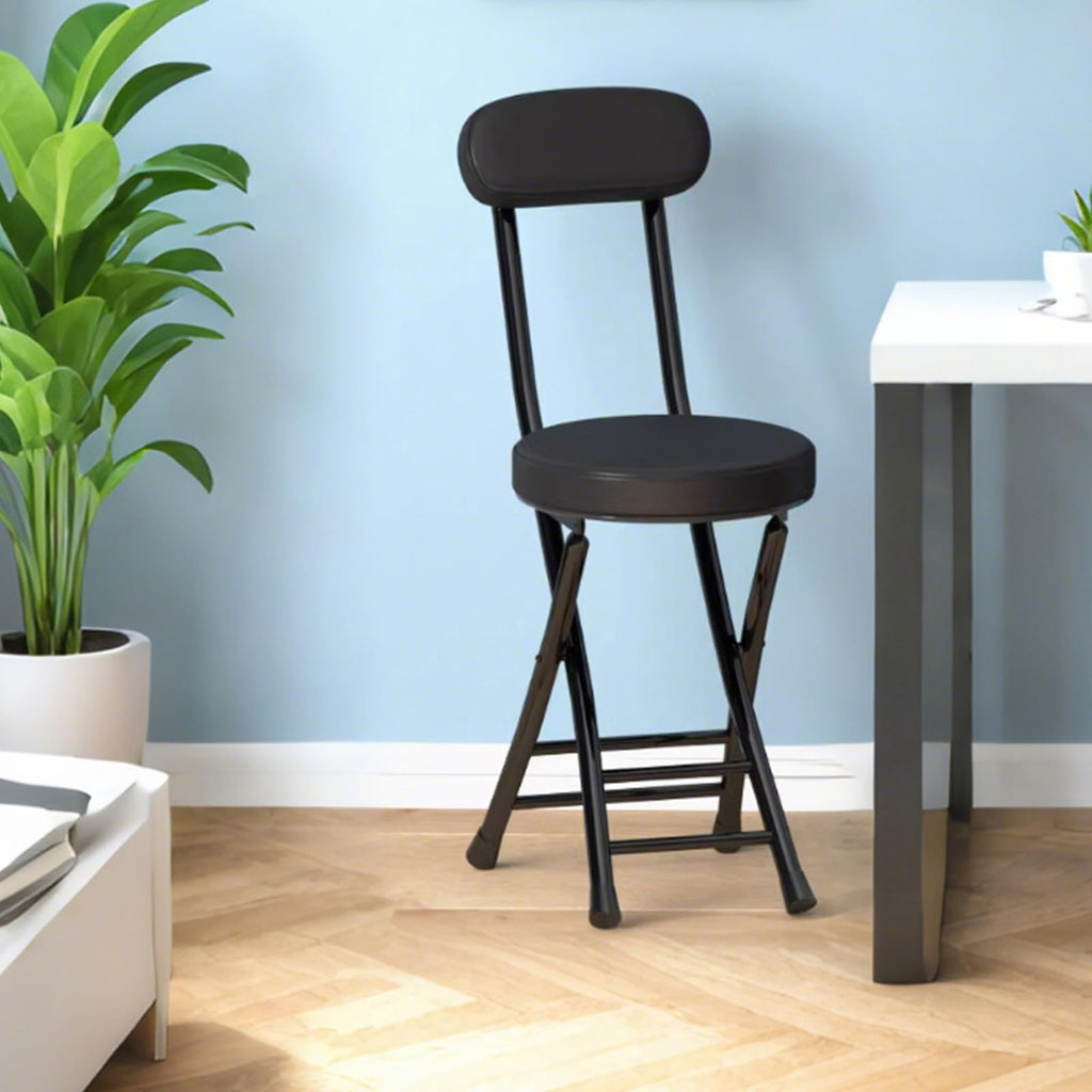 Black Folding Chairs with Cushion 2 Pack Z120
