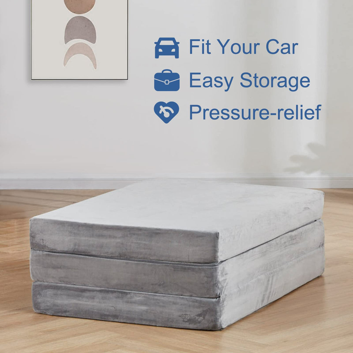 3.95" Full Memory Foam Folding Topper with Storage Bag Q561834