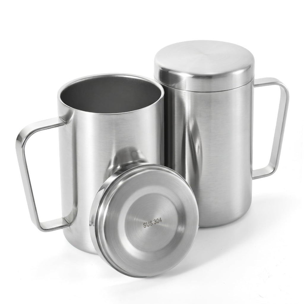 17oz Double Wall Stainless Steel Insulated Camping Mug with Lid F8245