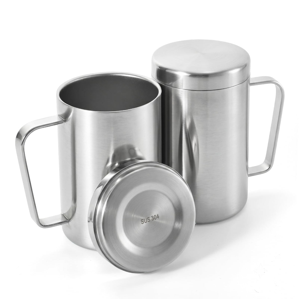 17oz Double Wall Stainless Steel Insulated Camping Mug with Lid F8245