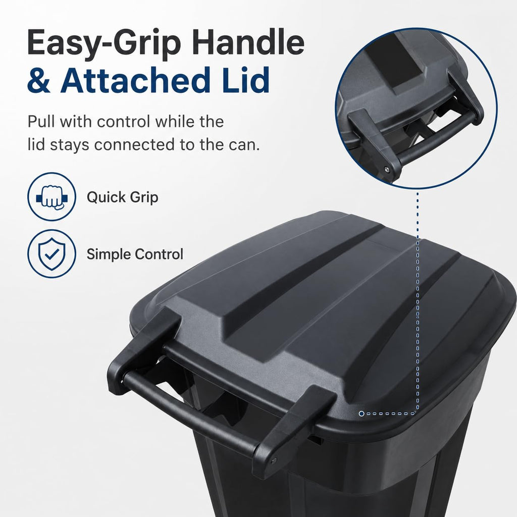 32-Gallon Heavy-Duty Wheeled Trash Can with Click-Lock Lid S1264
