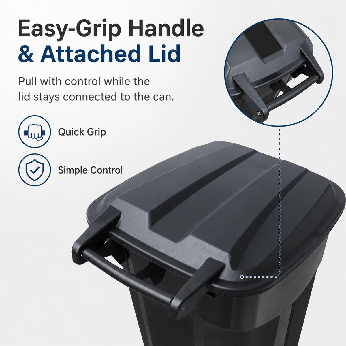 32-Gallon Heavy-Duty Wheeled Trash Can with Click-Lock Lid S1264