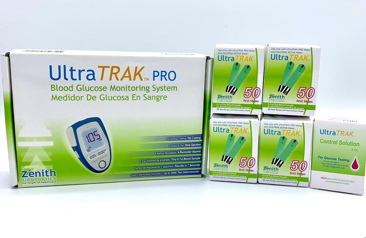 Blood Glucose Monitoring System, 200 Test Strips, Meter and Control Solution Bundle G9858
