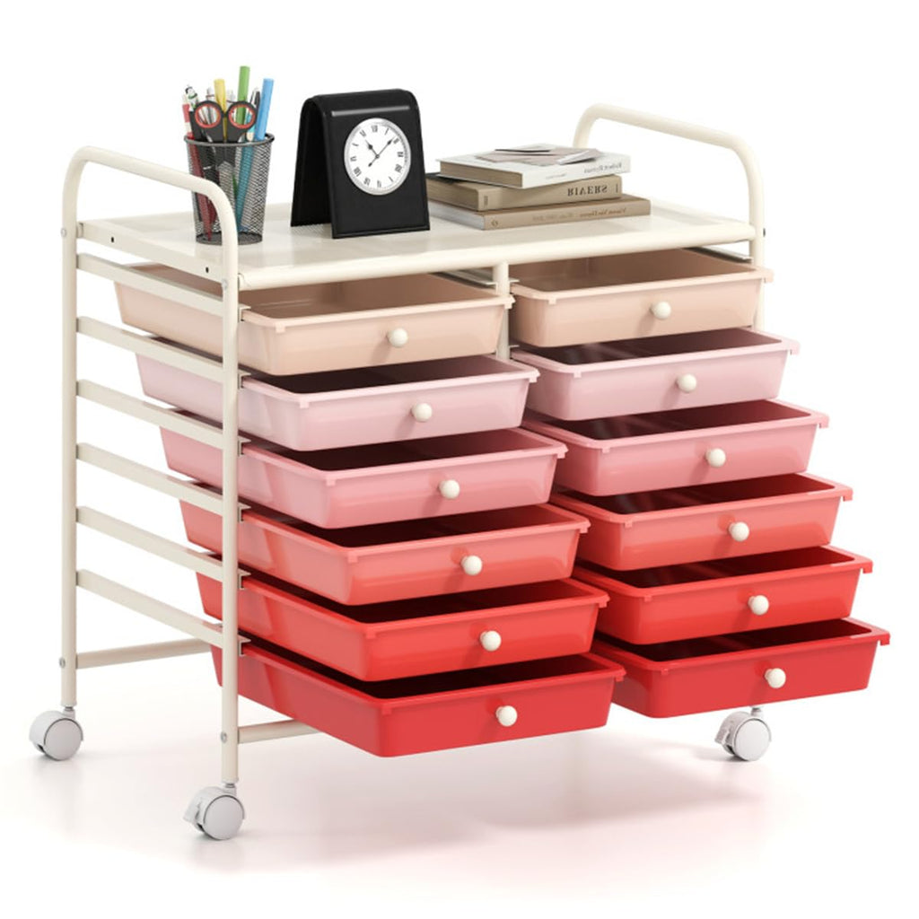 12 Drawer Rolling Storage Cart with Wheels E554027