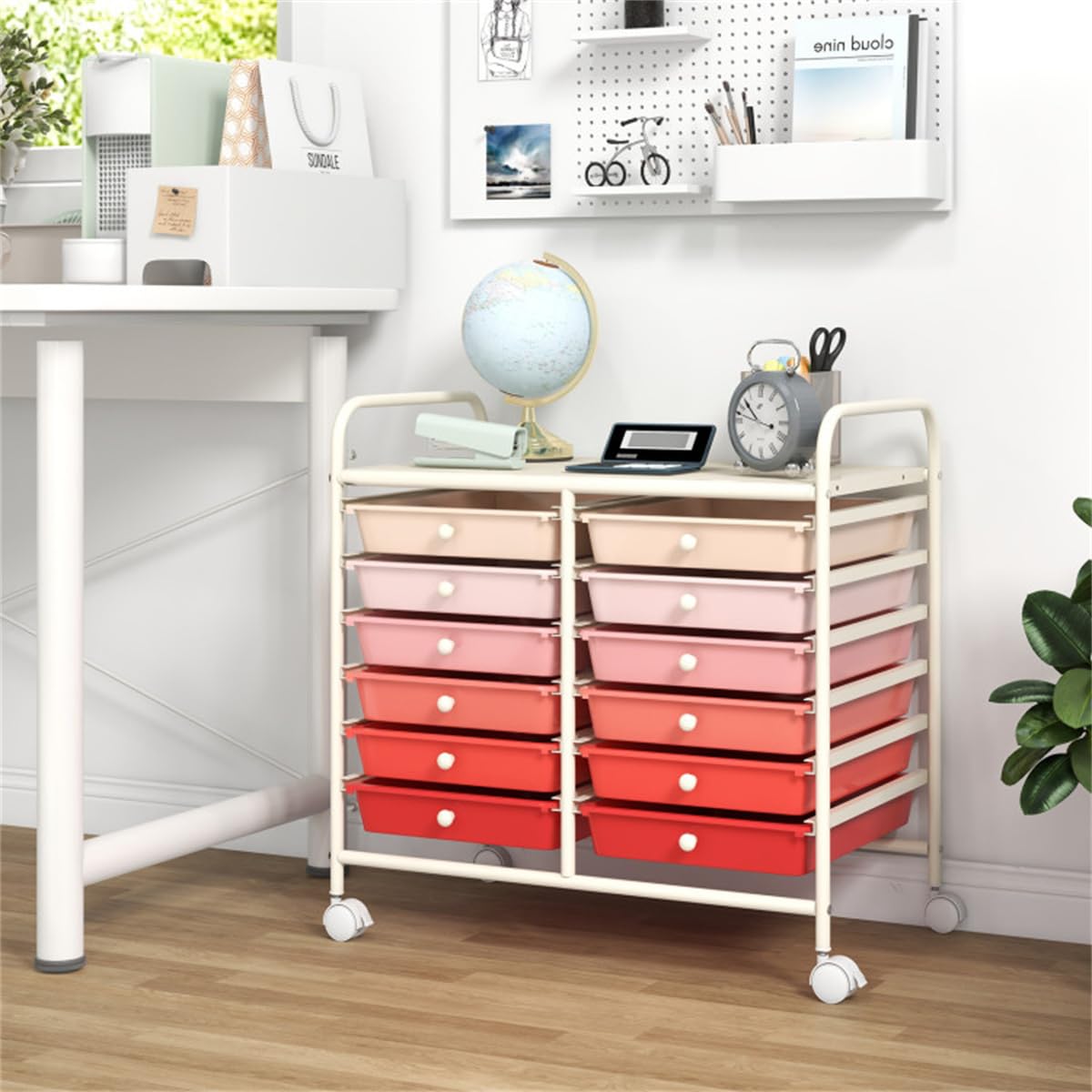 12 Drawer Rolling Storage Cart with Wheels E554027