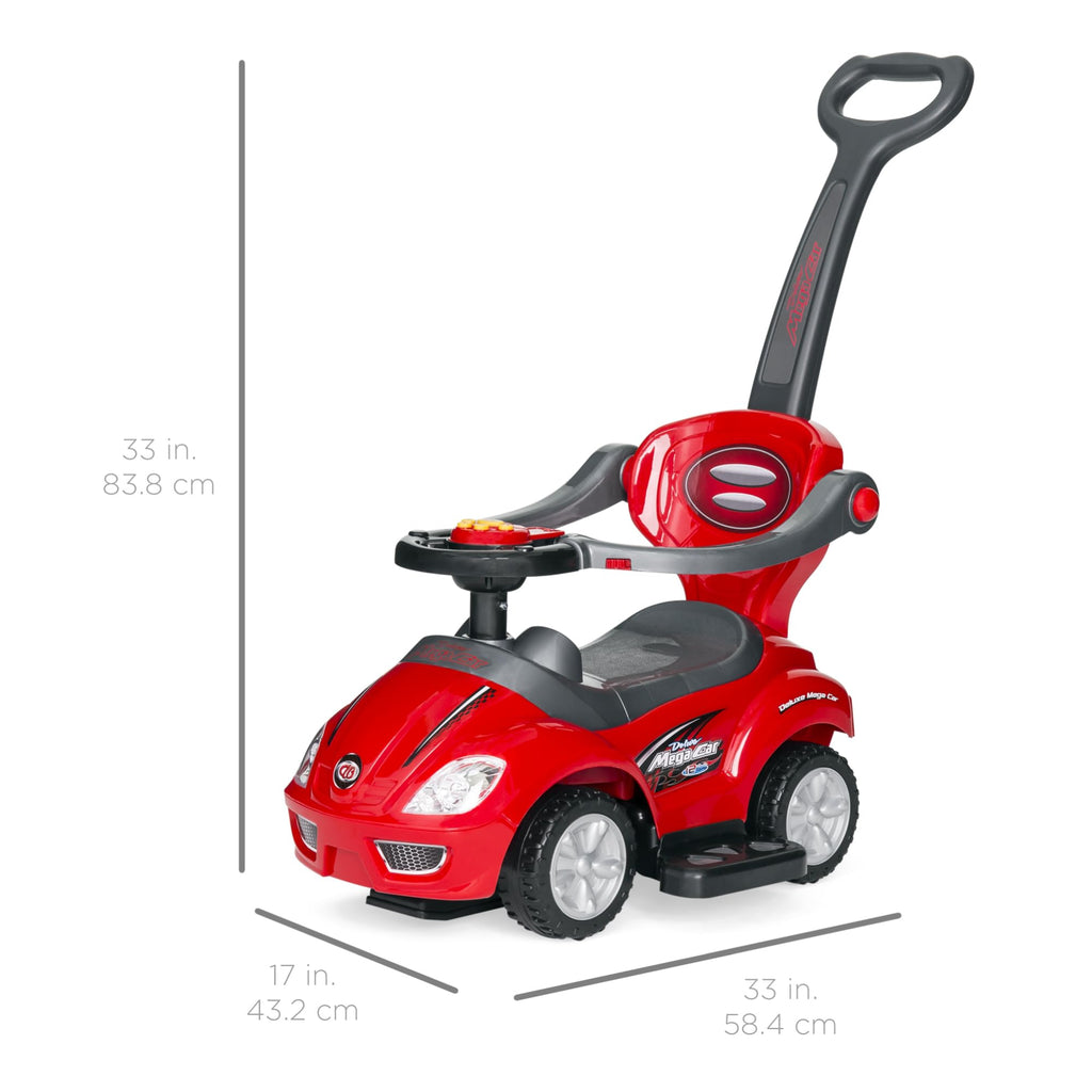Kids 3-in-1 Push and Pedal Ride On Car I13648