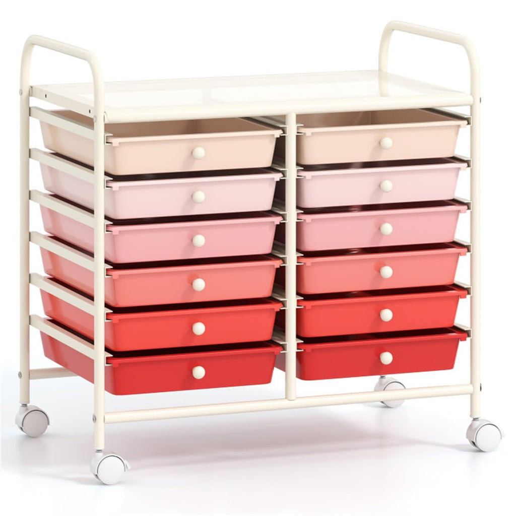 12 Drawer Rolling Storage Cart with Wheels E554027