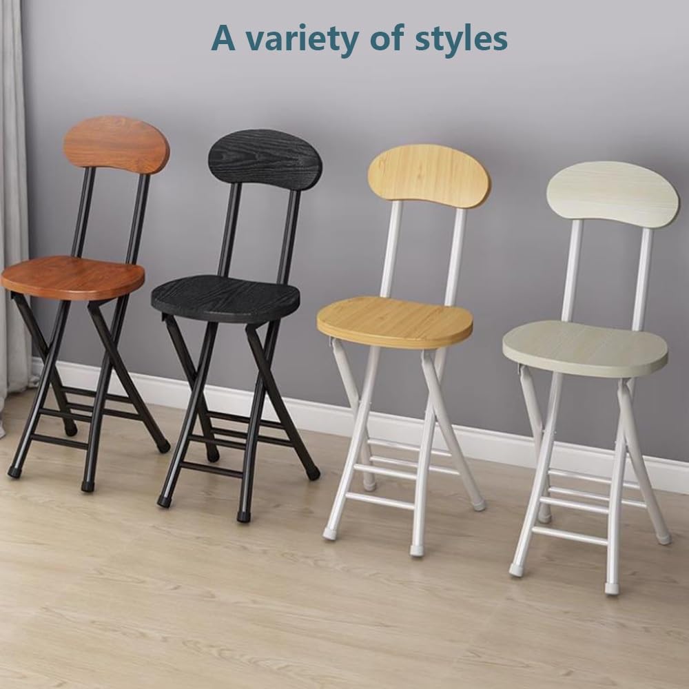 18" Black Foldable Counter Height Bar Stools with Backrest L93142