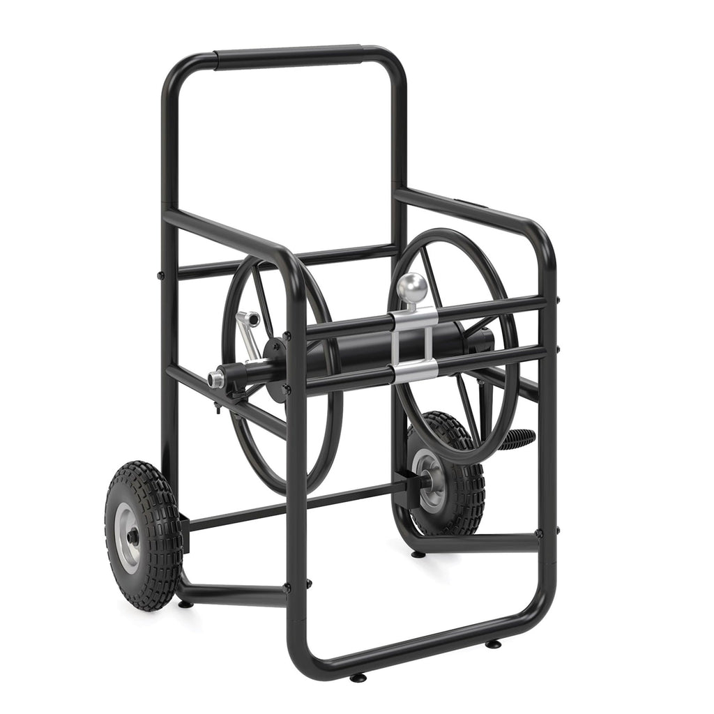 200' Steel Garden Hose Reel Cart with Flat-Free Rubber Tires A138