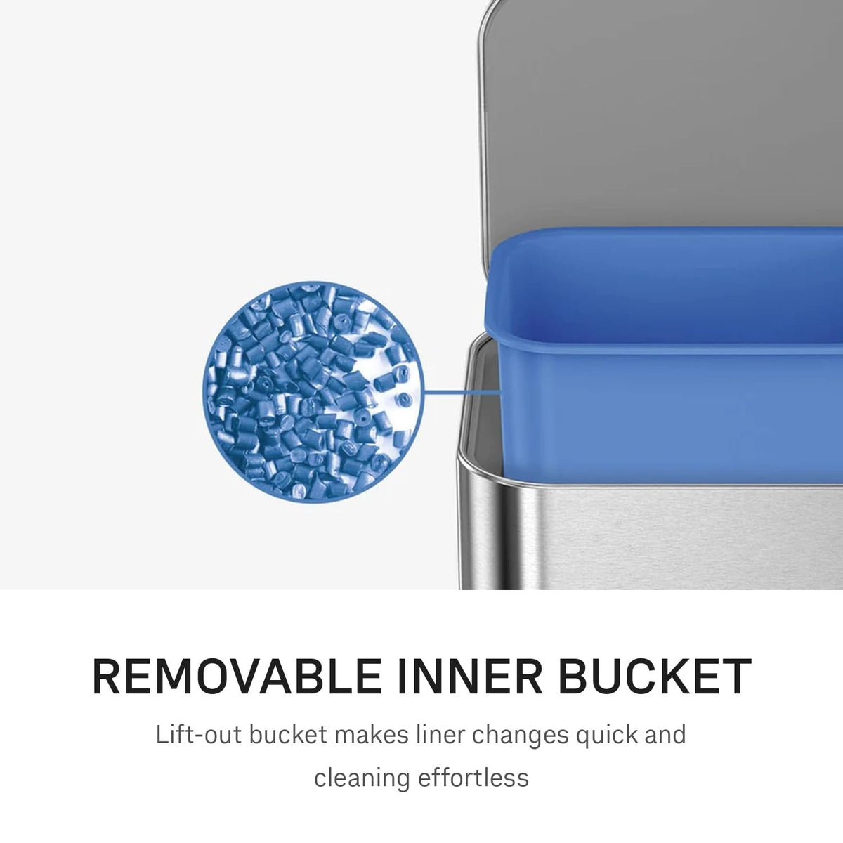 9L Brushed Stainless Steel Slim Step Trash Can C64516