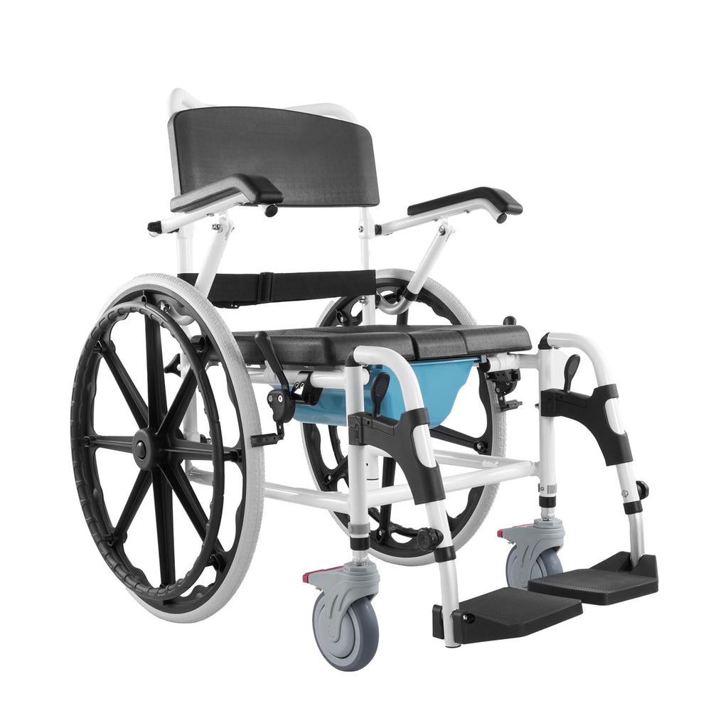 17.5in Adjustable Aluminum Shower Wheelchair with Brake X90646