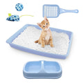 Cat Litter Box Set with Litter Scoop, Double Dish Cat Bowl, Mouse and Ball Toy X17128