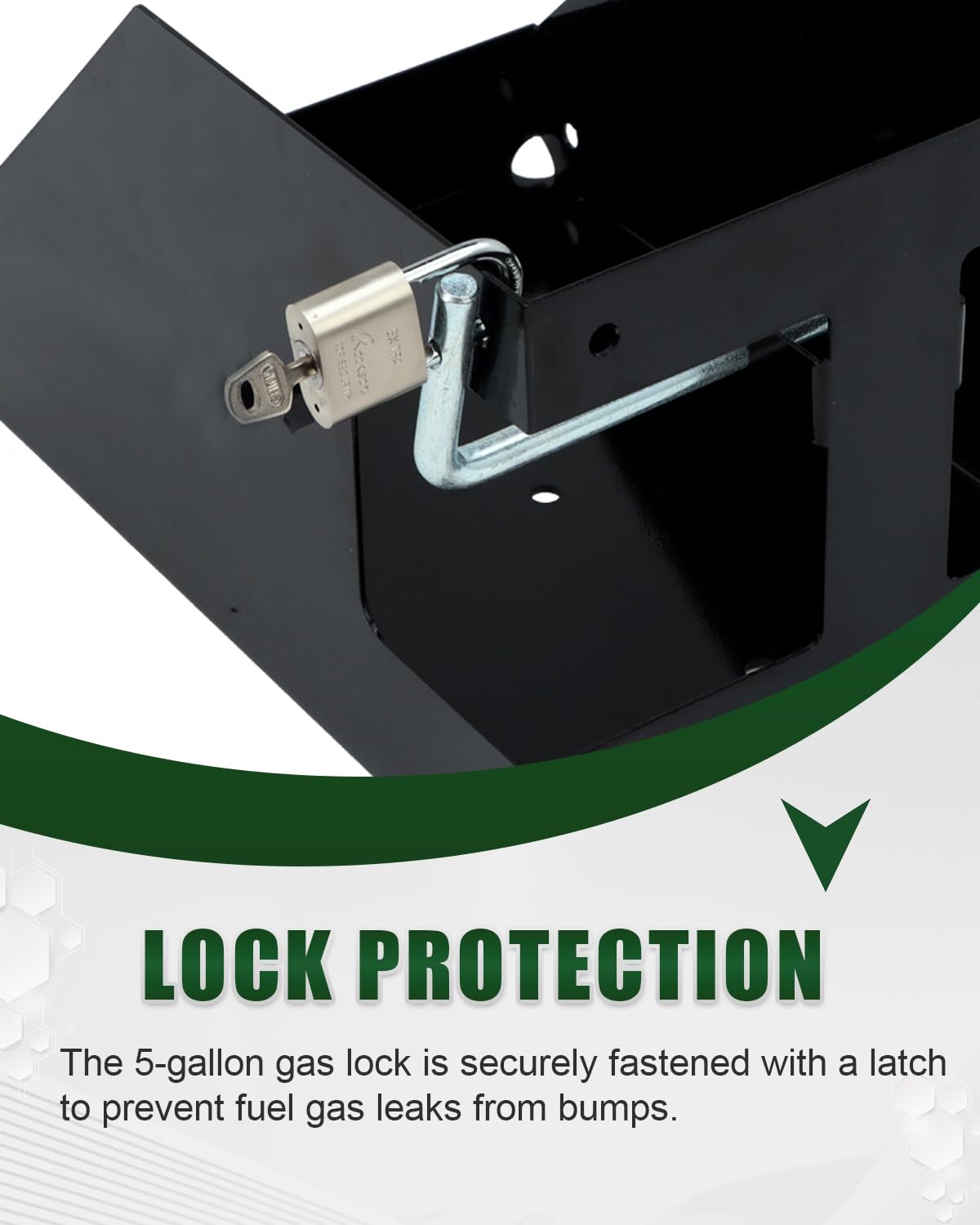 5 Gallon Fuel Gas Can Rack Holder with Lock V6090
