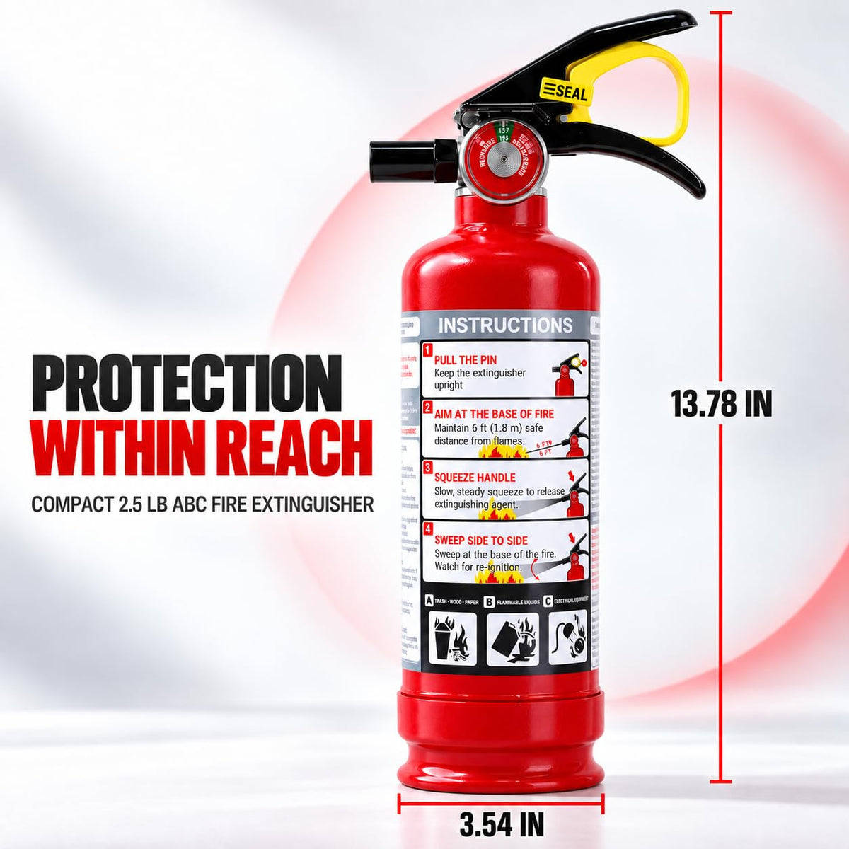 2.5 lb ABC Dry Chemical Fire Extinguishers 1-Pack J642714