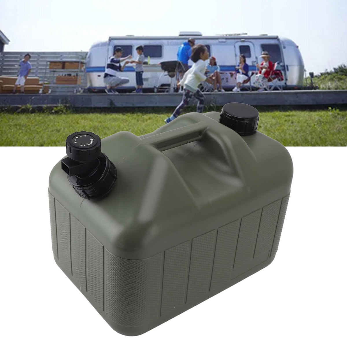 10L Green Portable Water Container with Faucet C1482