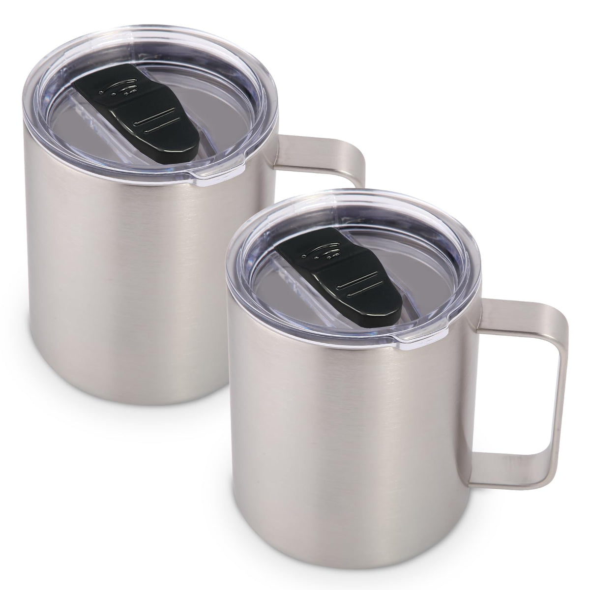 14oz Insulated Stainless Steel Coffee Mug with Lid 2 Pack I4657