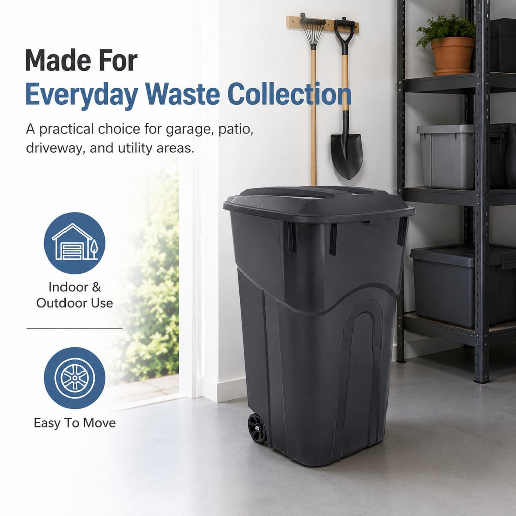 32-Gallon Heavy-Duty Wheeled Trash Can with Click-Lock Lid S1264