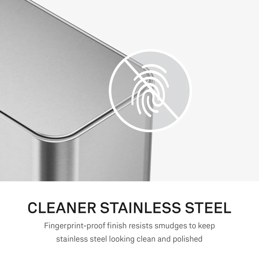 9L Brushed Stainless Steel Slim Step Trash Can C64516