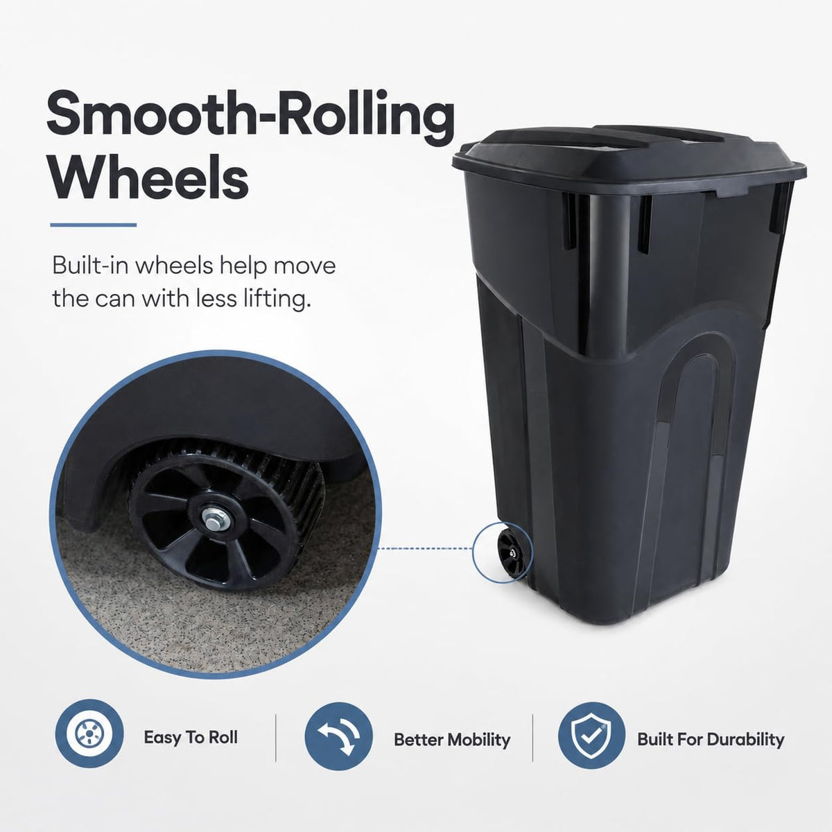 32-Gallon Heavy-Duty Wheeled Trash Can with Click-Lock Lid S1264
