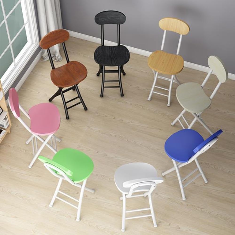 18" Black Foldable Counter Height Bar Stools with Backrest L93142