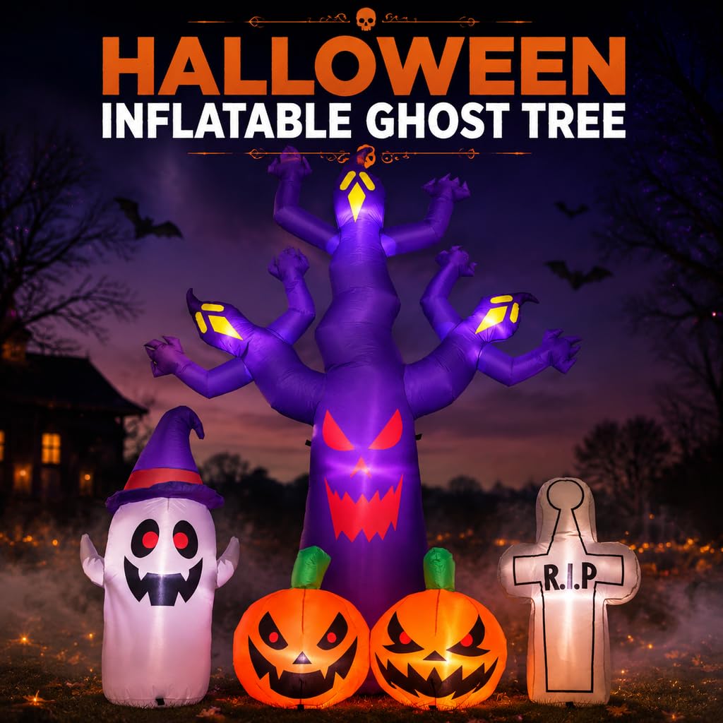 8FT Halloween Inflatables Tree with LEDs H10835