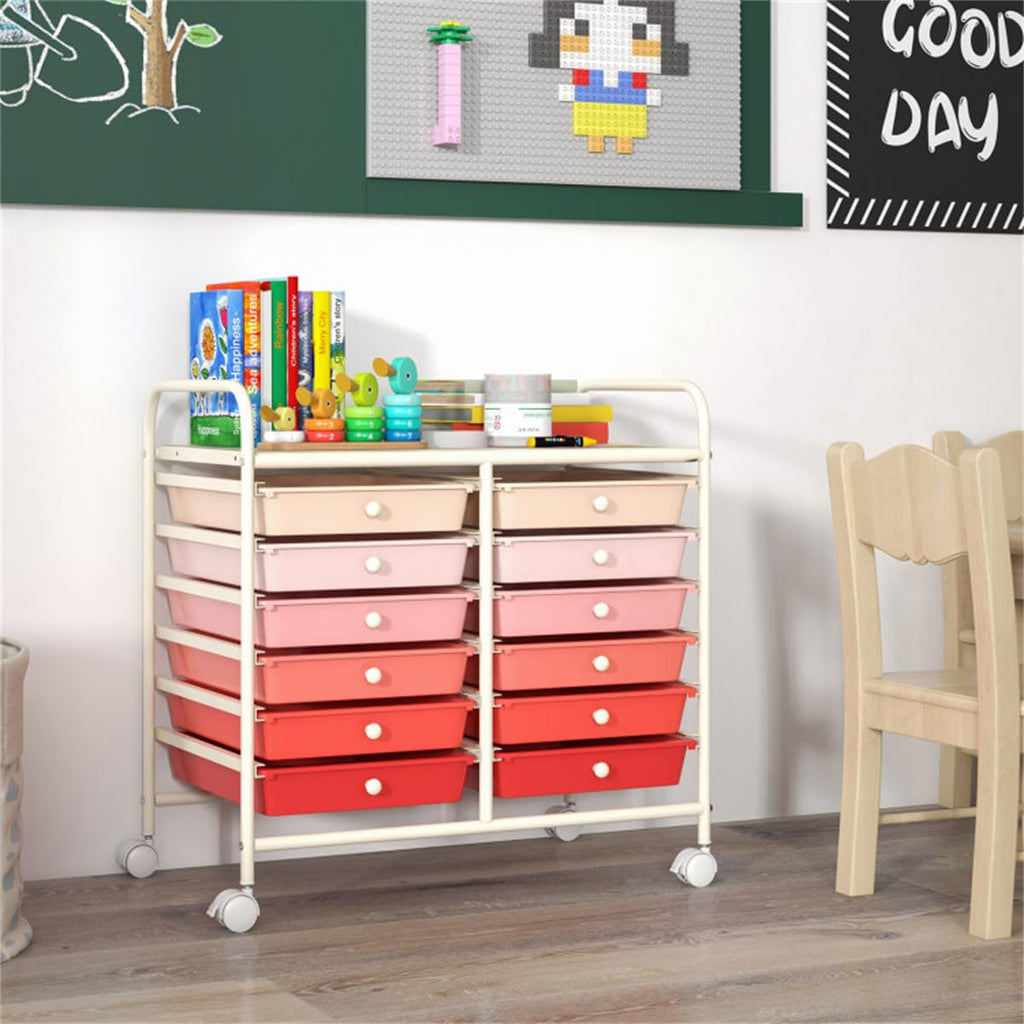 12 Drawer Rolling Storage Cart with Wheels E554027