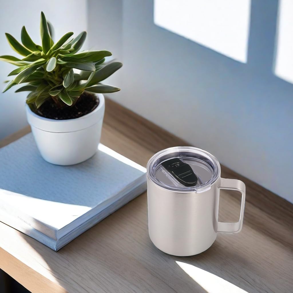 14oz Insulated Stainless Steel Coffee Mug with Lid 2 Pack I4657