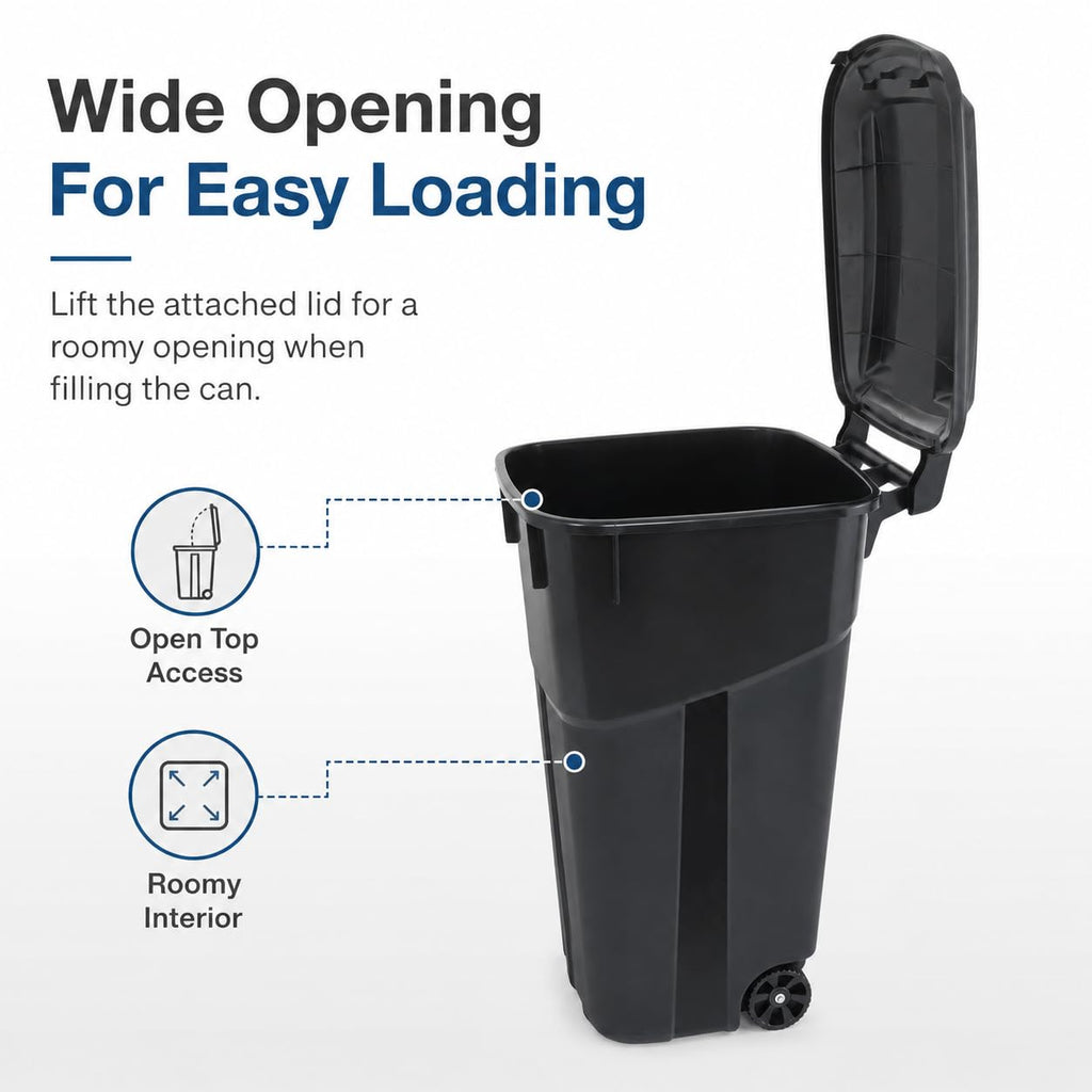 32-Gallon Heavy-Duty Wheeled Trash Can with Click-Lock Lid S1264