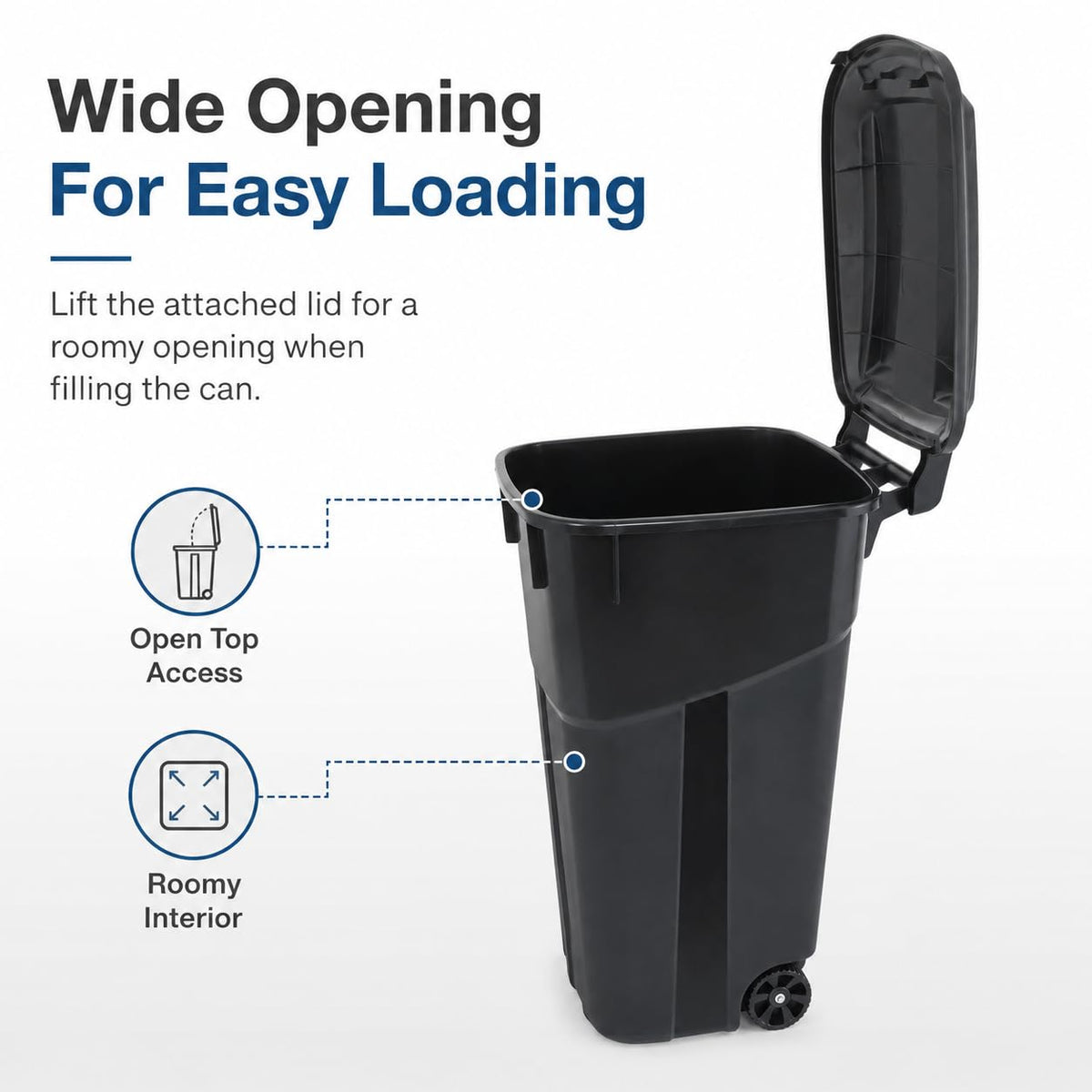 32-Gallon Heavy-Duty Wheeled Trash Can with Click-Lock Lid S1264