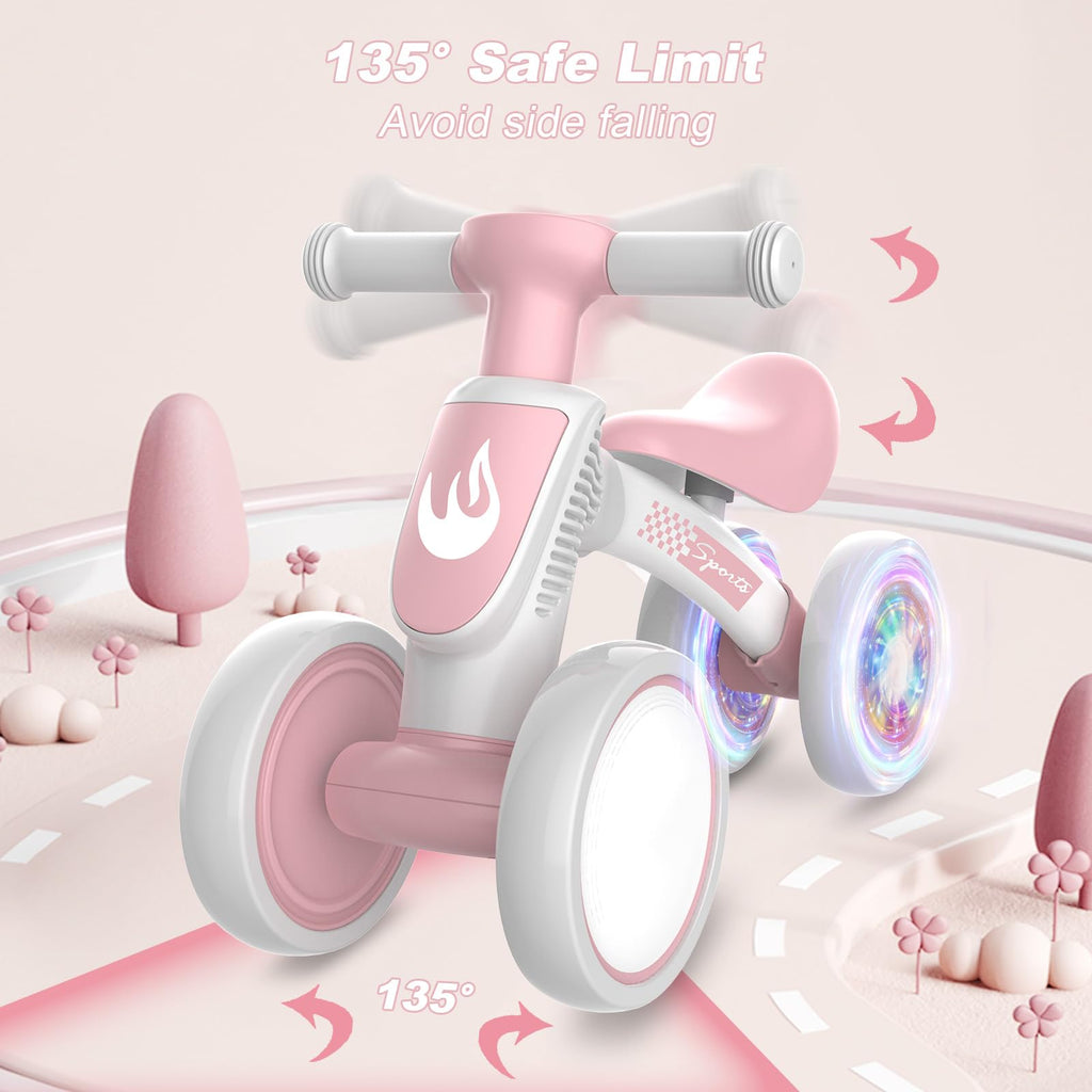 Baby Balance Bike No Pedal 4 Wheels Soft Seat B372687