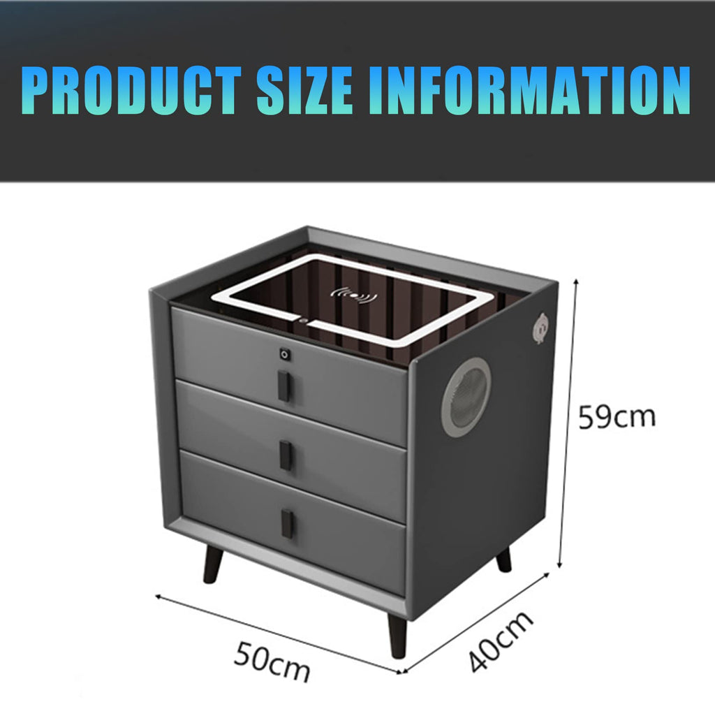 White 3 Drawer Nightstand with Charging Station I532900