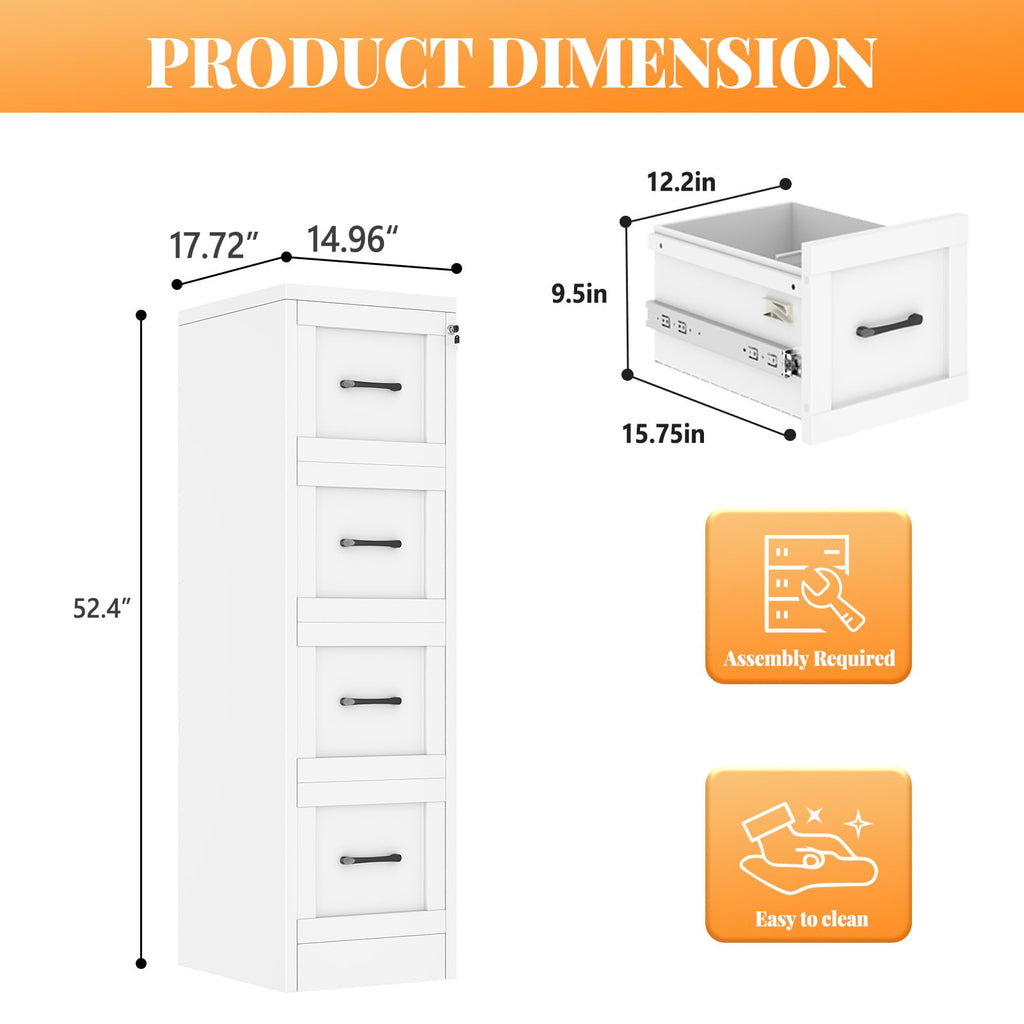 4 Drawer Metal File Cabinet with Lock K847188