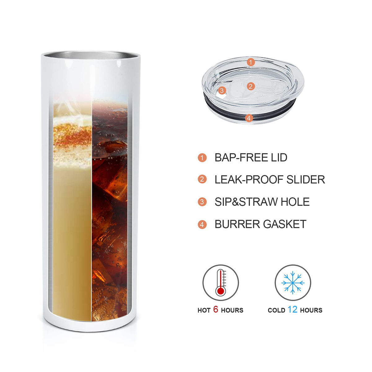 10 Pack 20 OZ Stainless Steel Insulated Tumblers with Straw L6679