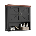Black Wall Mounted Bathroom Cabinet with Adjustable Shelf V78068