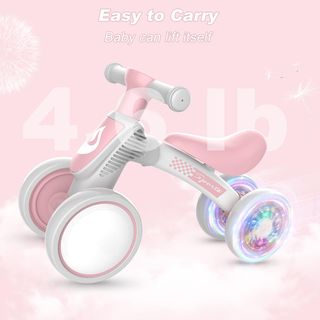 Baby Balance Bike No Pedal 4 Wheels Soft Seat B372687