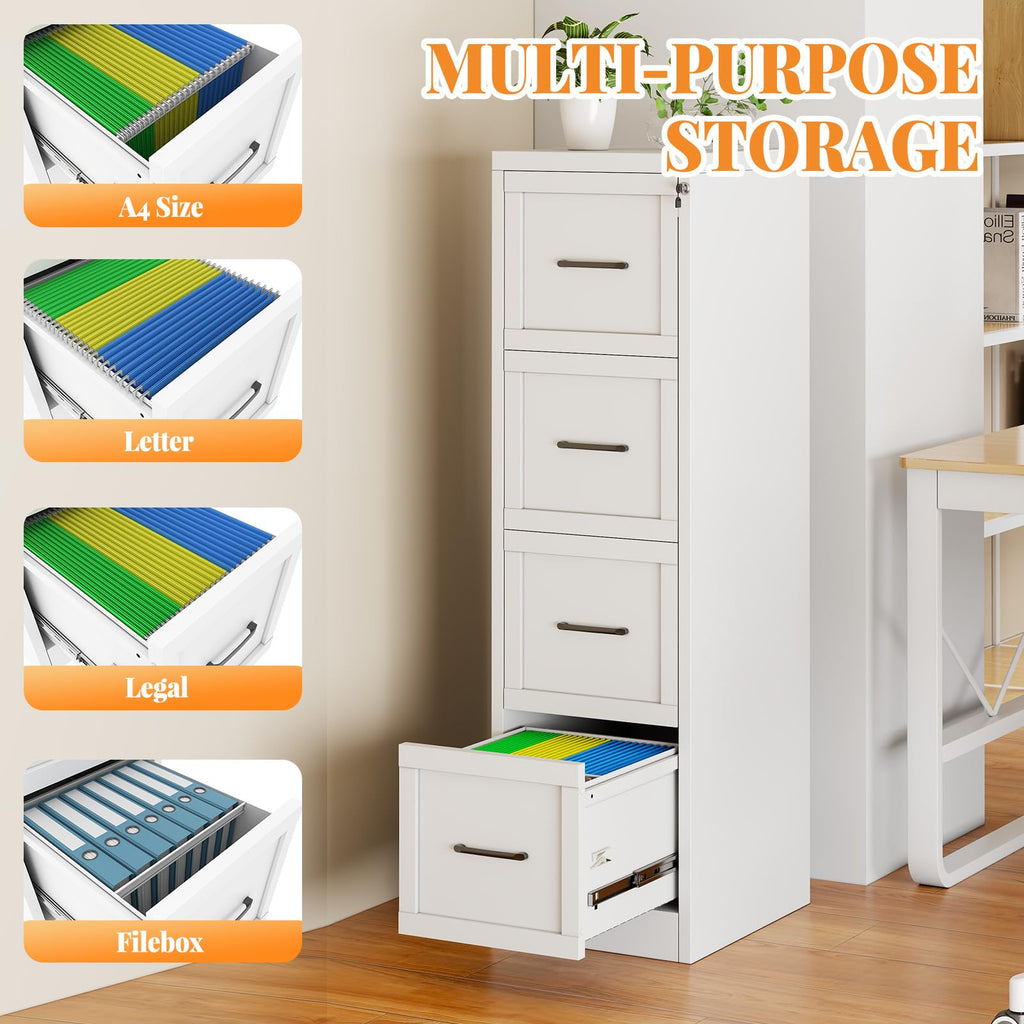 4 Drawer Metal File Cabinet with Lock K847188