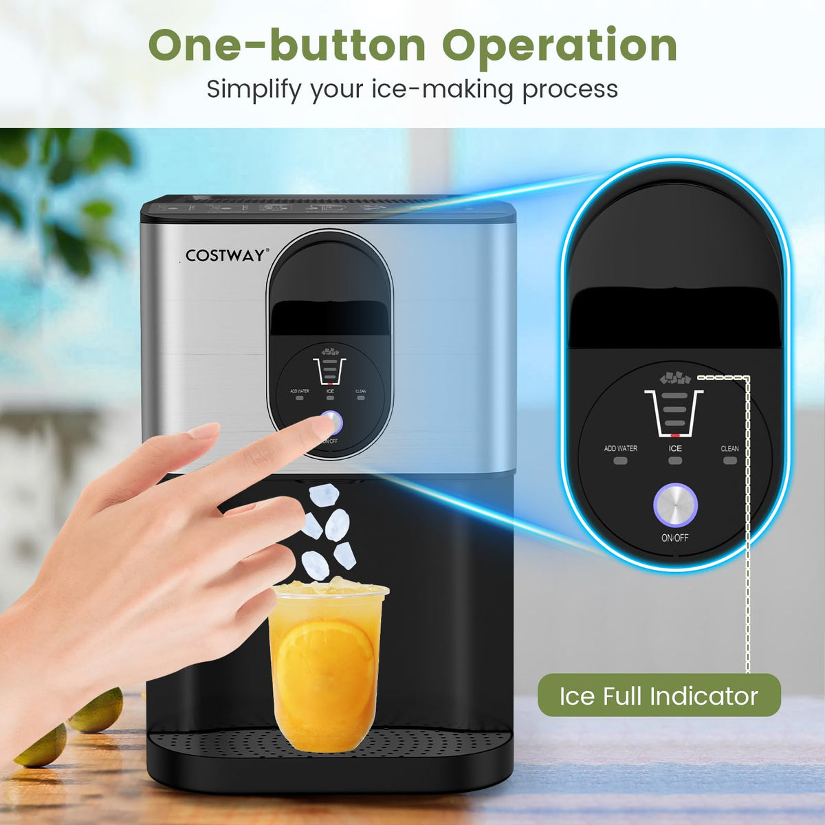 Self Dispensing Nugget Ice Maker Countertop 56Lbs/24H F28092