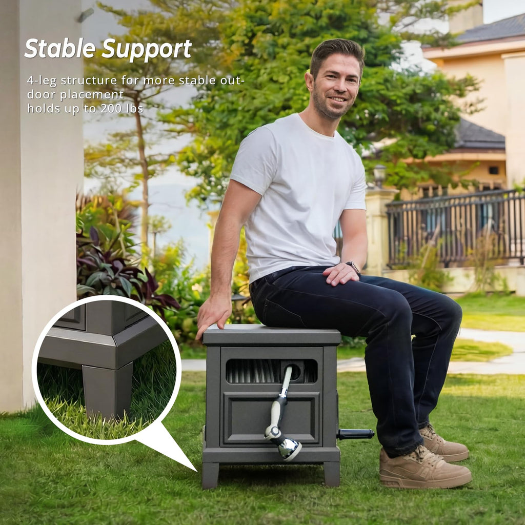 Heavy Duty Steel Garden Hose Reel Deck Box R719624
