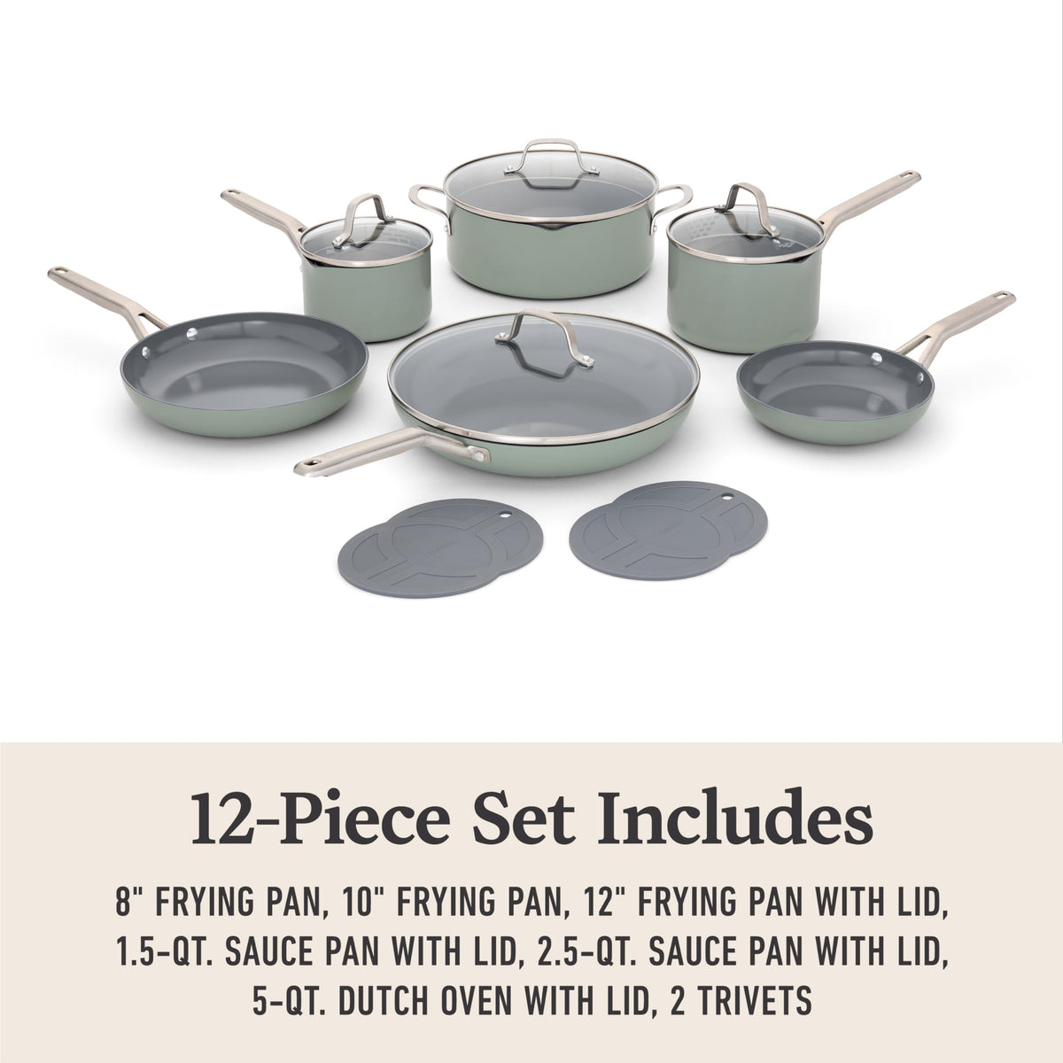 Ceramic Nonstick 12-pc. Cookware Set Y74273