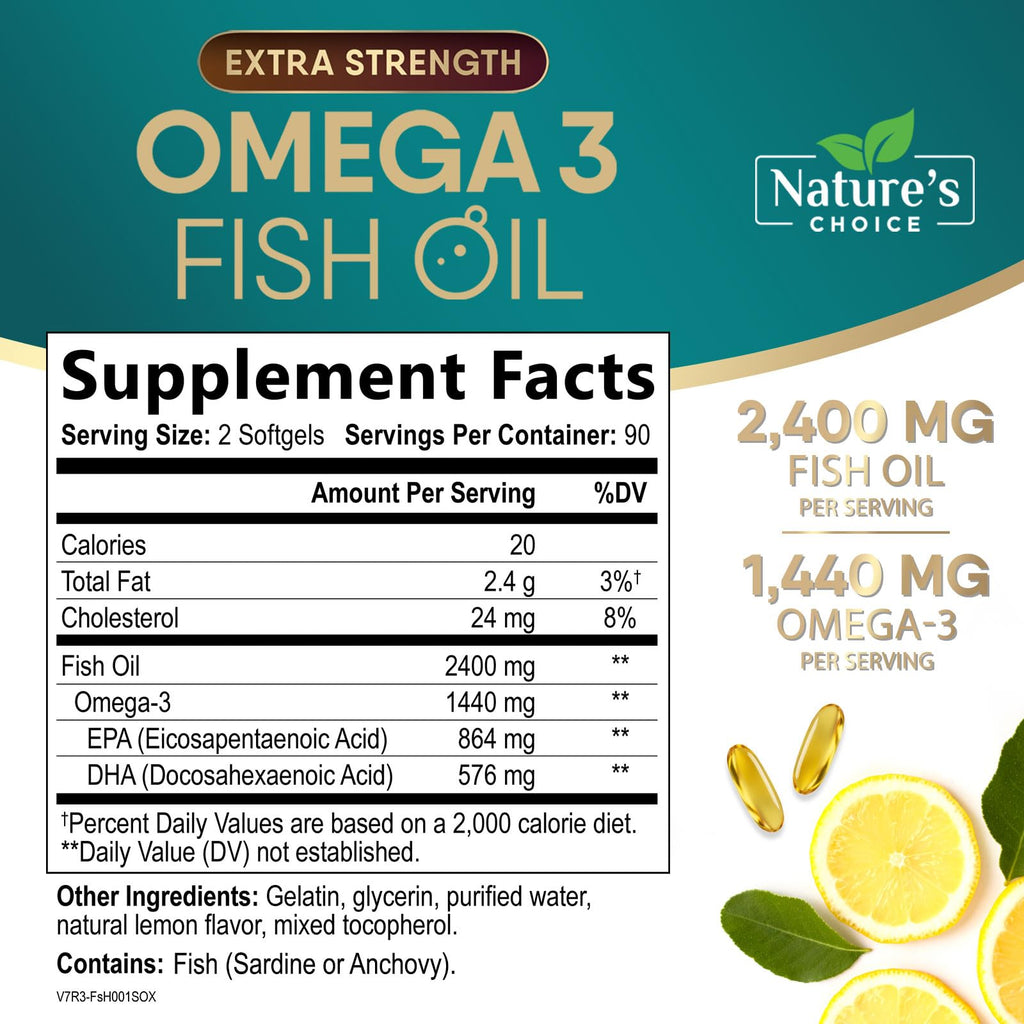 Omega 3 Fish Oil 2400mg Softgels Q600