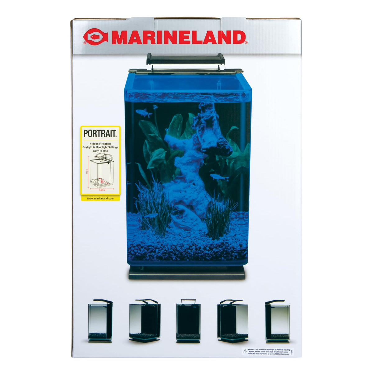 Glass LED Aquarium Kit, 5 Gallons, Hidden Filtration, Black H1058