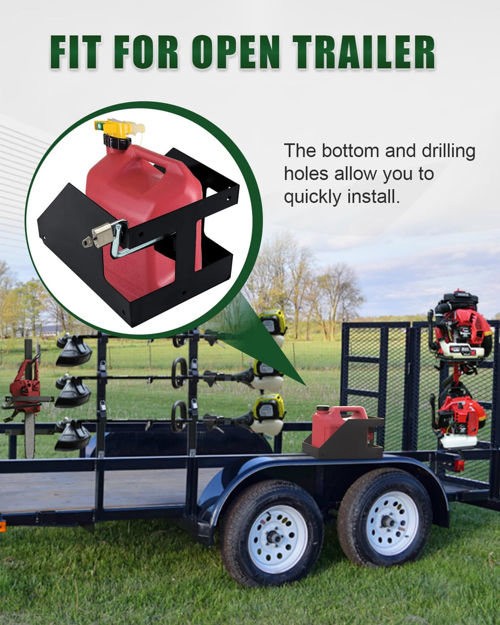 5 Gallon Fuel Gas Can Rack Holder with Lock V6090